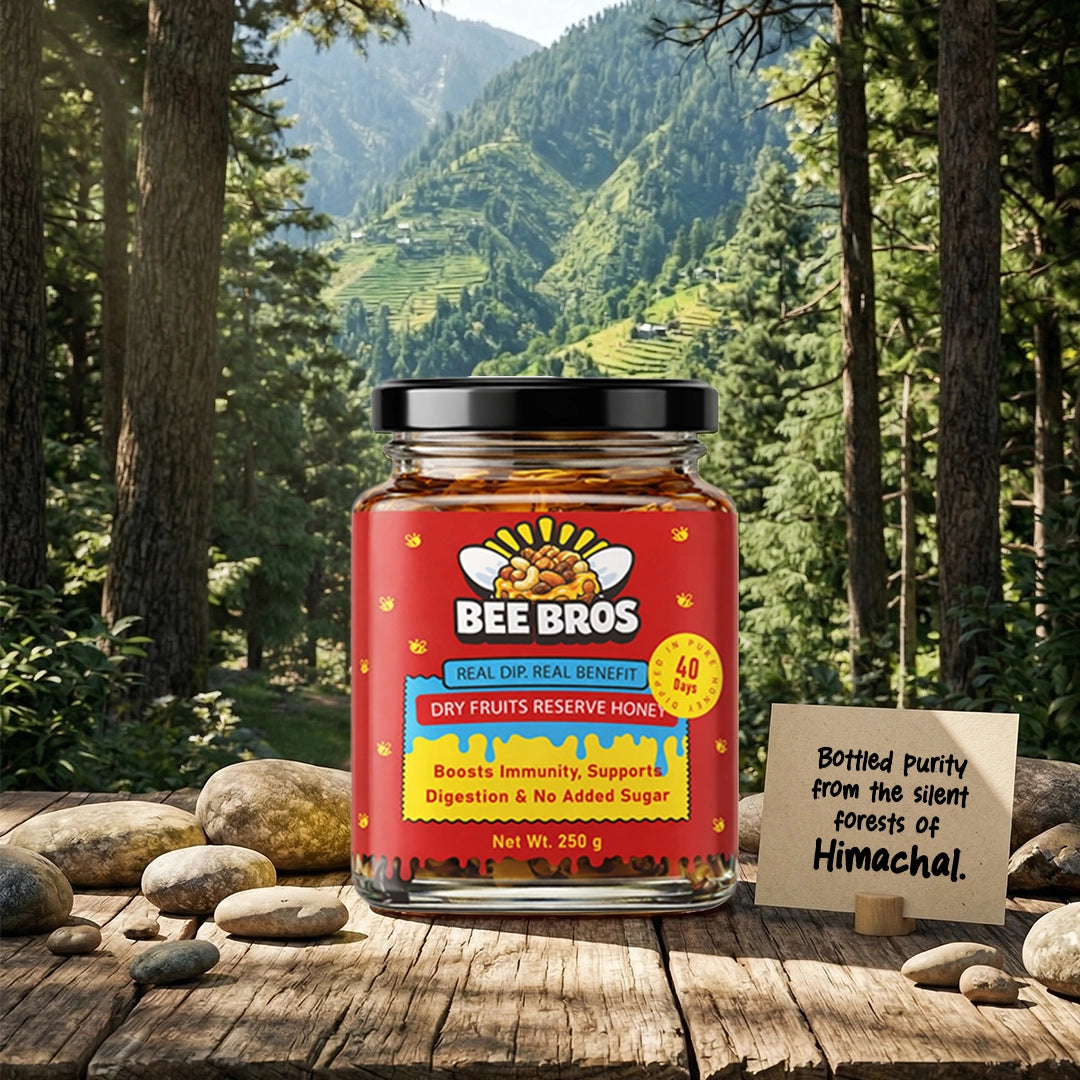Dry fruits honey - 100% Pure - Sourced honey in the deep wild forest of Himachal