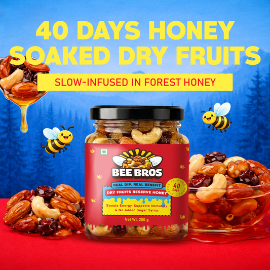 Dry fruits honey - 100% Pure - Sourced honey in the deep wild forest of Himachal
