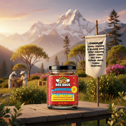 Dry fruits honey - 100% Pure - Sourced honey in the deep wild forest of Himachal